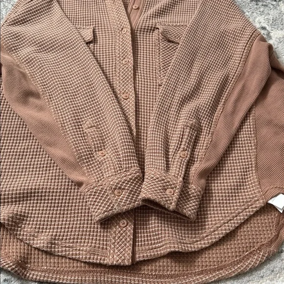 Aerie LumberJane Waffle Shirt in the color toasty - Picture 7 of 10